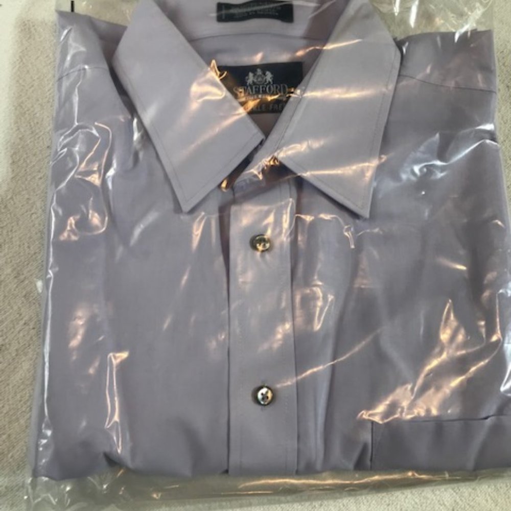 Men's Stafford  Dress Shirt, Size: Large,  Neck 16.5,  Arm 32/33, Light Purple
